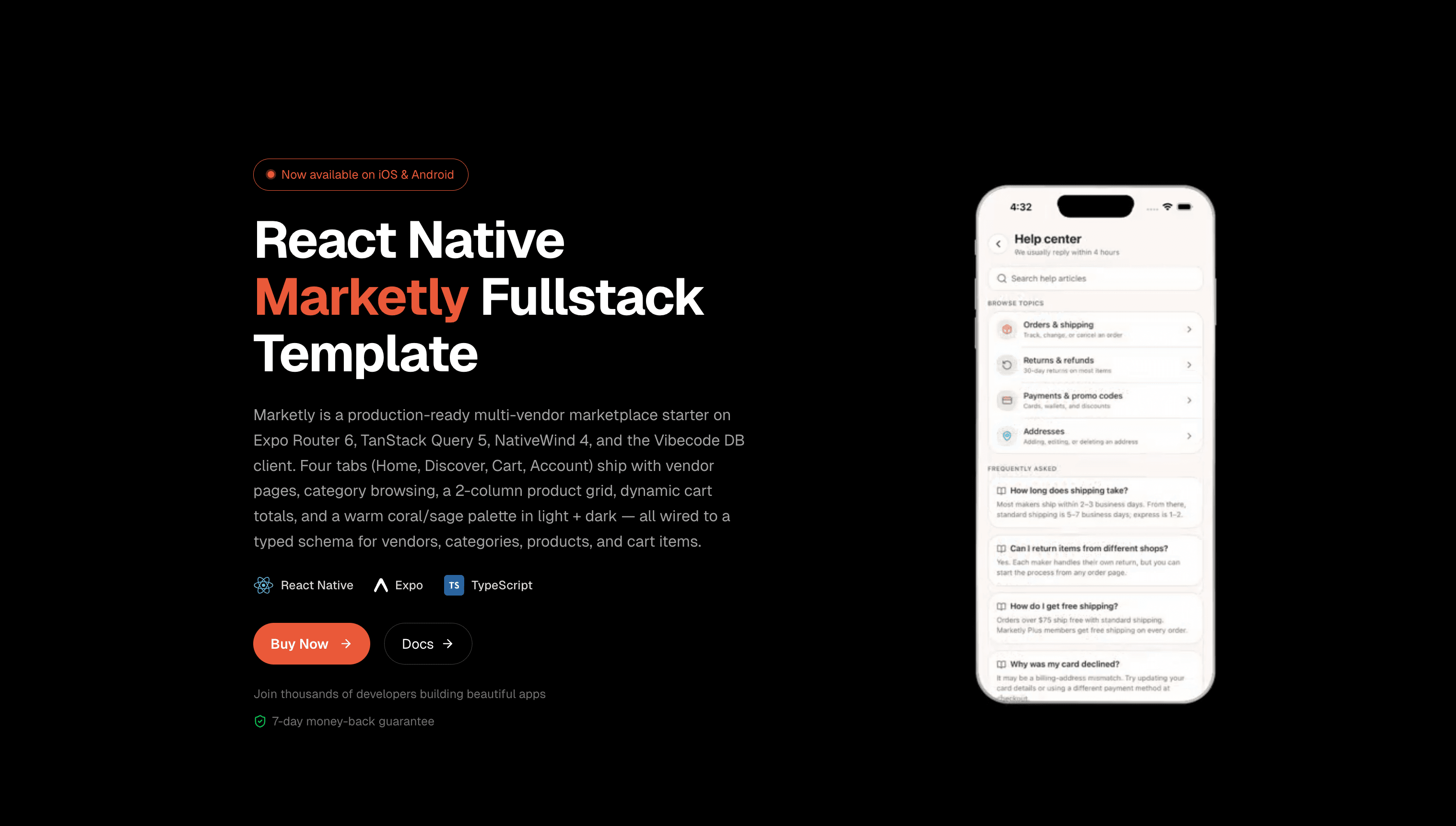 Multi Vendor Ecommerce App — React Native app template preview